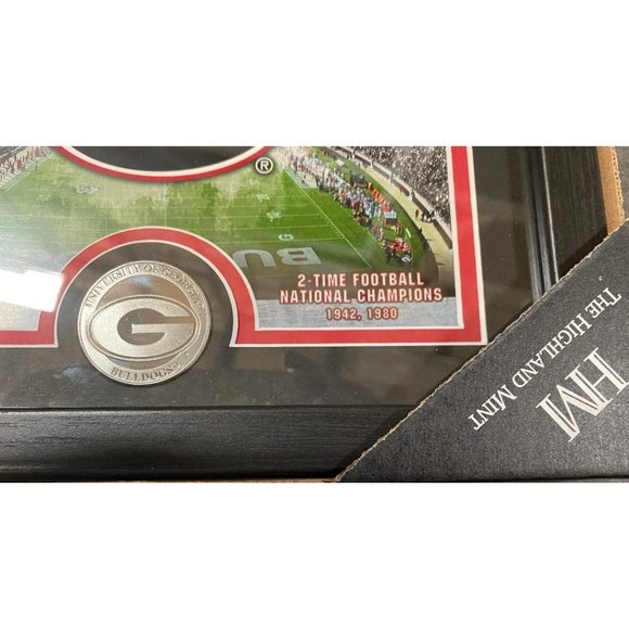 GEORGIA BULLDOGS MINT COIN FRAMED STADIUM PHOTO & COIN by HIGHLAND MINT – NEW - Picture 4 of 5